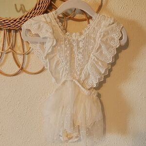 White Lace Baby Romper